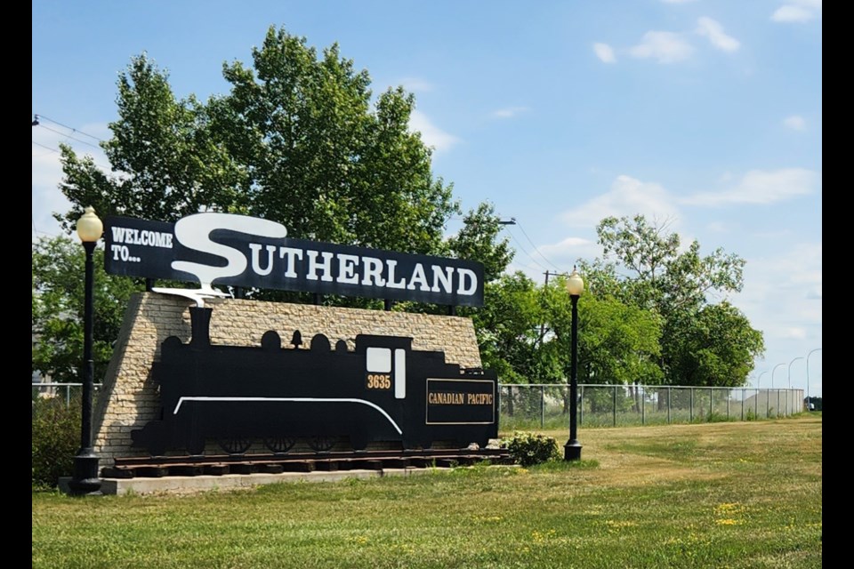 The sign entering Sutherland community.