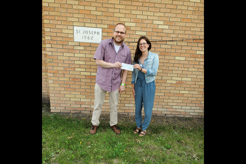 Pastoral Council Chairperson Valérie Caza recently presented the check for the St. Joseph’s Catholic Church 50/50 draw at St Joseph’s Parish Center. Ticket sales of $13,600 netted a prize of $6,800 for the winner, Devan Tasa of Canora. Ticket sales began Sept. 1, 2022 and concluded with the draw on Aug. 27. Organizers expressed their gratitude “to all families and community members for their generous support in buying tickets.”