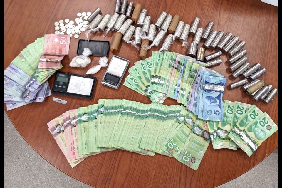 On Feb. 9 police seized approximately 59.3 grams of suspected crack cocaine, approximately 1 mg methadone, a quantity of prescription drugs, and a quantity of Canadian currency.