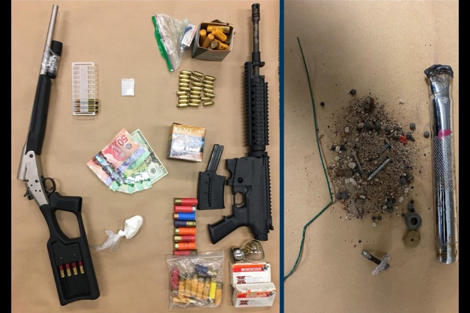 Cash and weapons were seized by the Saskatoon Police Crime Reduction Team in March. 