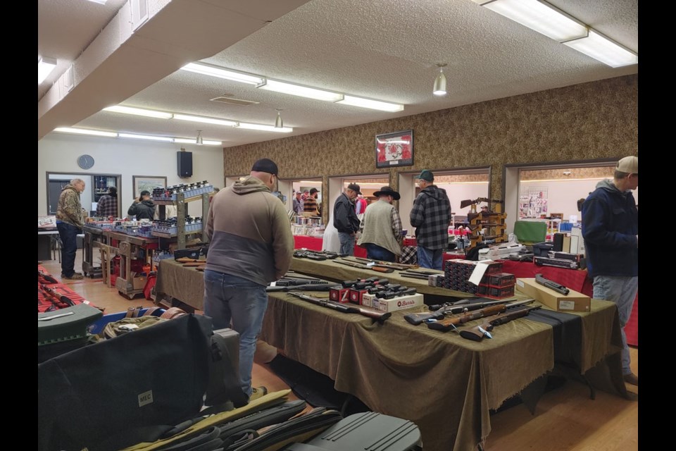 Books, rifles and ammunition were found next to the booth on the east side of the Senlac Hall.