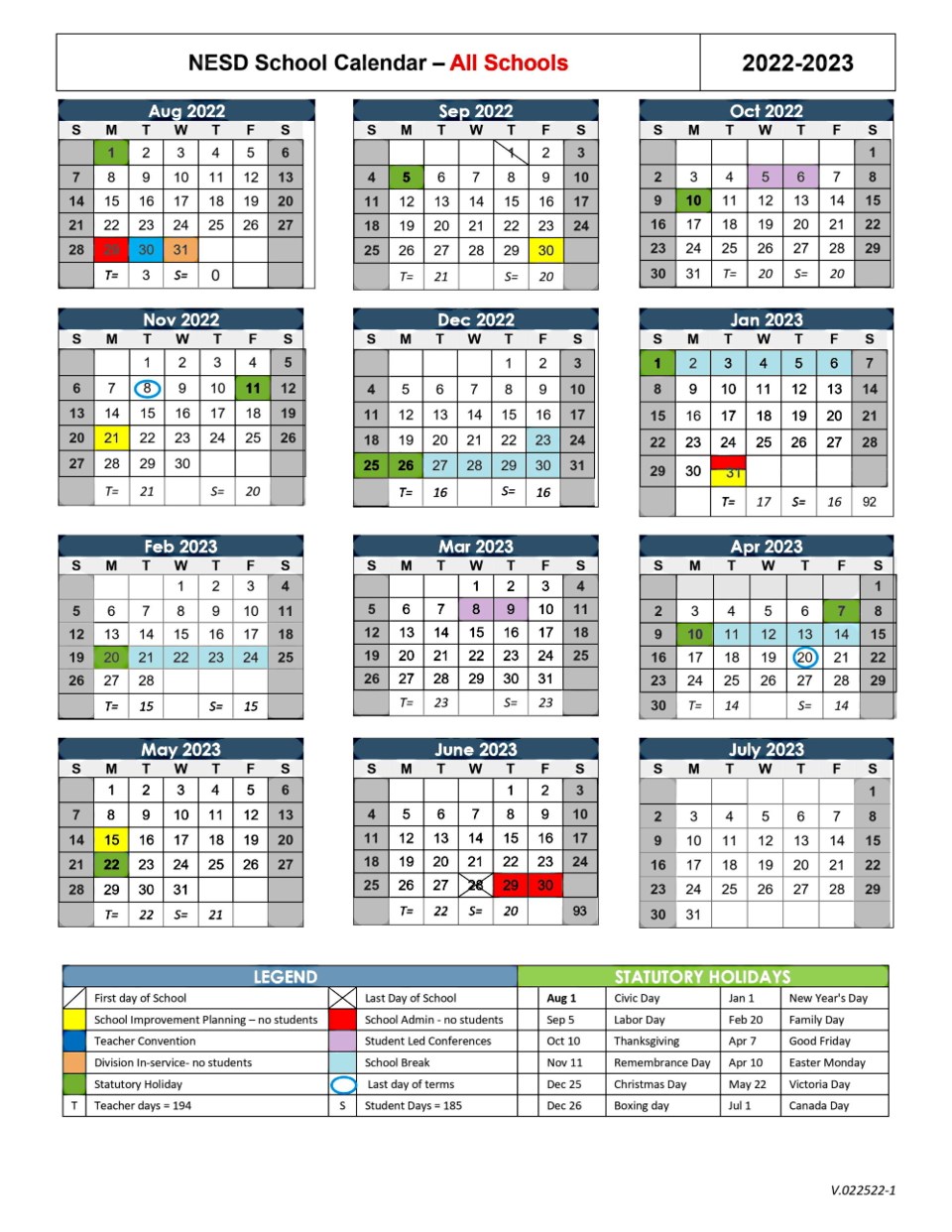 North East School Division releases 2022 23 school calendars SaskToday ca