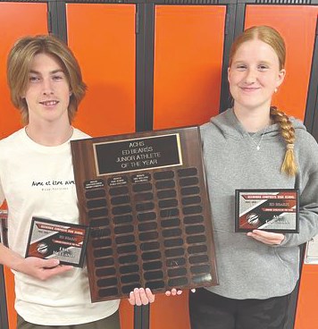 Jr Male and Female 
Athlete of the Year: Eric Helland and Ava Coghill.