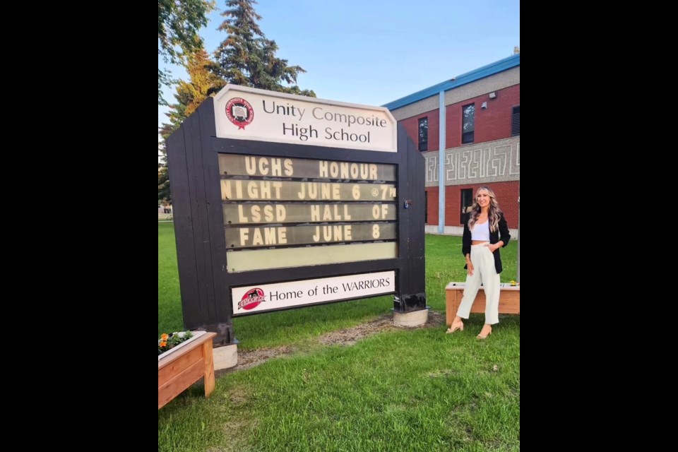 Alixandra Jade Knowles proudly revisited her high school on the day of her induction into the UCHS Hall of Honour.