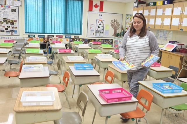 Teachers prepare classrooms for the new school year.