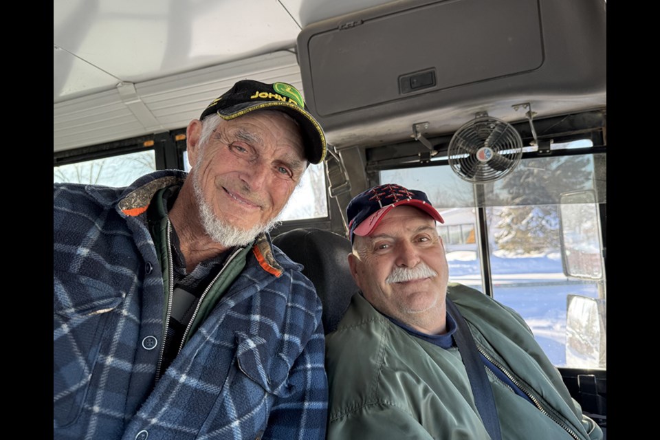 Feb. 9 to 15 was Teacher/Staff Appreciation Week. During the week, the Good Spirit School Division shone the spotlight on a number of Canora Composite School staff members for their accomplishments. Bus drivers Peter Sikora, left (10 years) and Wayne McInnes (20 years) were honoured for their dedication to serving CCS students.