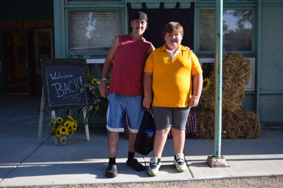 At Canora Junior Elementary School, Chuck Fehr wished his son Jasper all the best as he started Grade 3 on Sept.1.