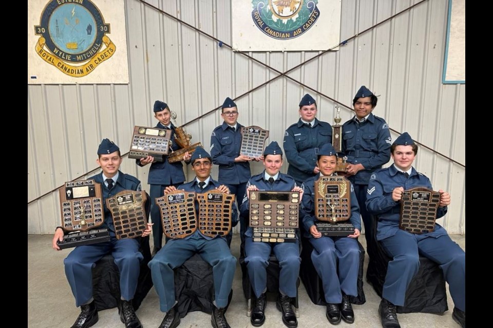 The 2023-24 No. 30 Wylie-Mitchell Royal Canadian Air Cadet Squadron awards recipients. 