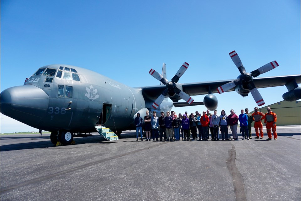 The 435 Transport and Rescue Squadron came to Estevan with C-130 Hercules plane for training and also to visit with Estevan cadets and air cadets.                              