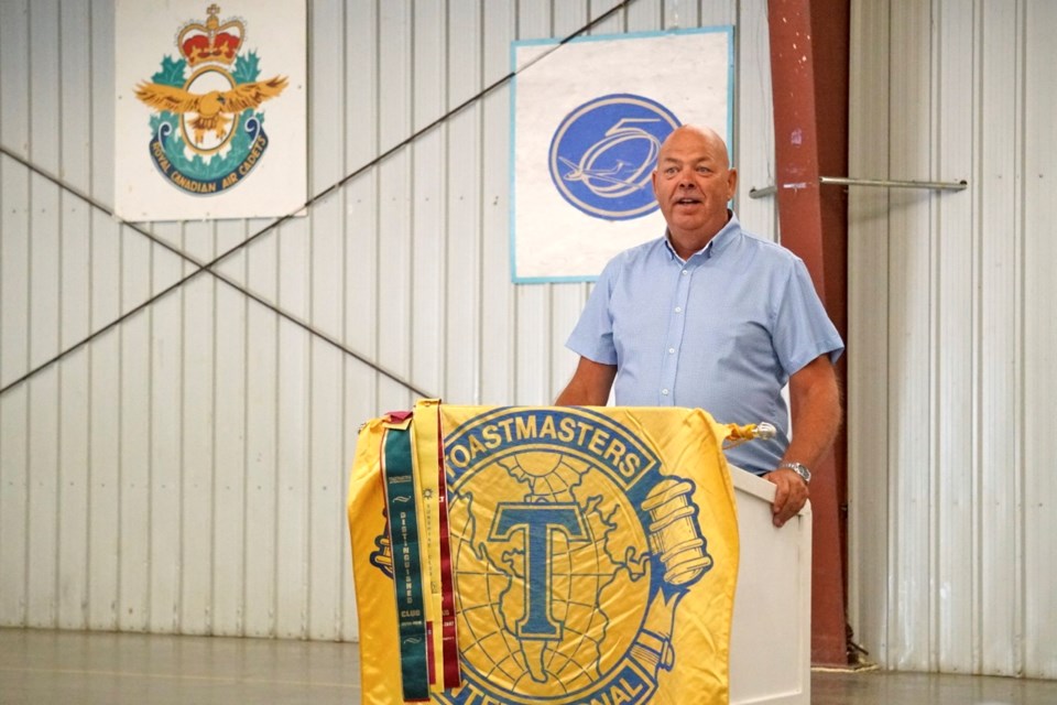 President Alf Tide, who's been with the Estevan Toastmasters Club since the day of its inception, was the MC for the event and was also recognized for his contributions to the club.                                 