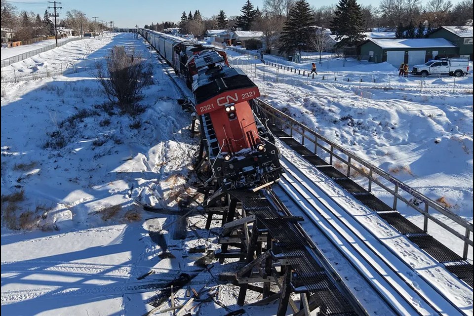 Emergency crews were called Thursday to the scene of a train derailment in Regina.