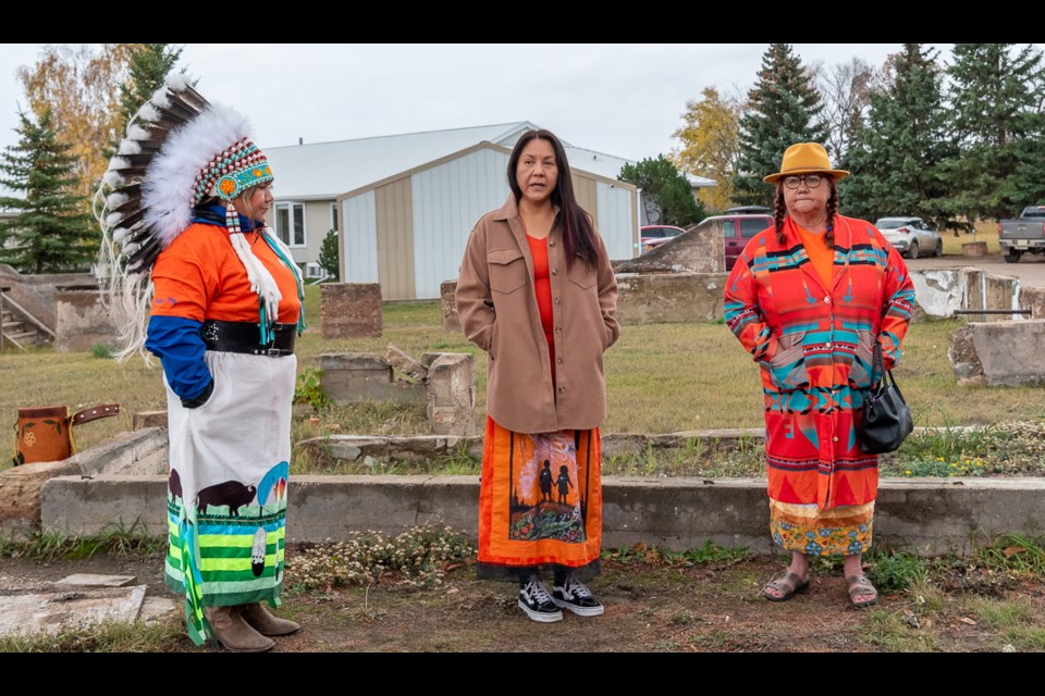 Eleanor Sunchild thanked everyone Saturday for coming out to the 11th Annual Memorial Walk from the Battleford Industrial School remains to the children's cemetery in honour of Every Child Matters.