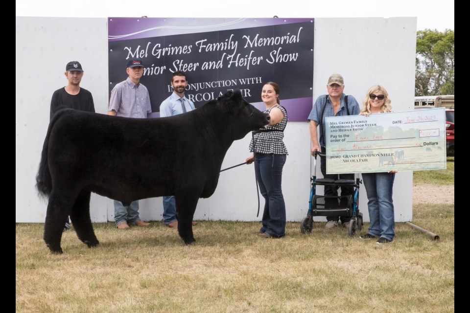 Emma Lees of Arcola was named the Grand Champion with her steer at the Arcola Fair. 