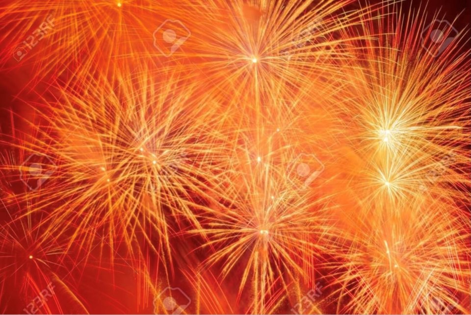 orange fireworks