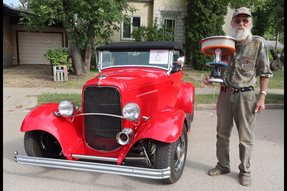 The judges chose Eric Holtcamp of Otthon, just south of Yorkton, as the first place winner for this car, a 1932 Ford Roadster, at the Canora Cruisers Car Club Car Show on Aug. 17.