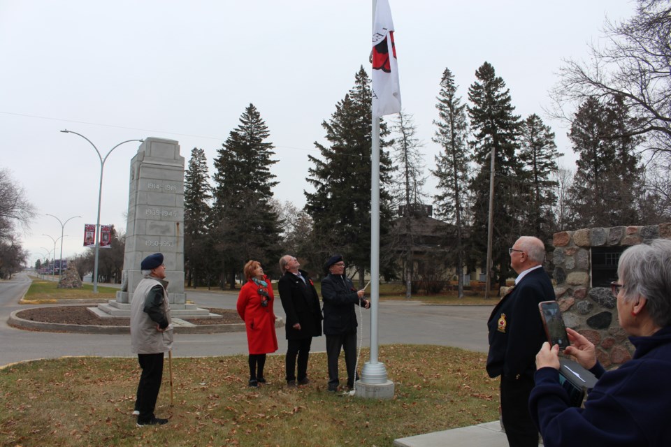 Members of the Royal Canadian Legion General Alexander Ross Branch No. 77 and Yorkton City Council were in attendance for the raising of the poppy flag to signify the start of Veterans' Week in the community.