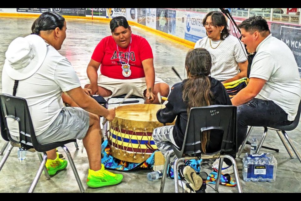 The Eagle Claw Drummers and Singers performed a number of traditional First Nations songs to honour National Indigenous Peoples Day on Friday in Weyburn, at the start of the 鶹Ƶeast Lacrosse League playoffs.