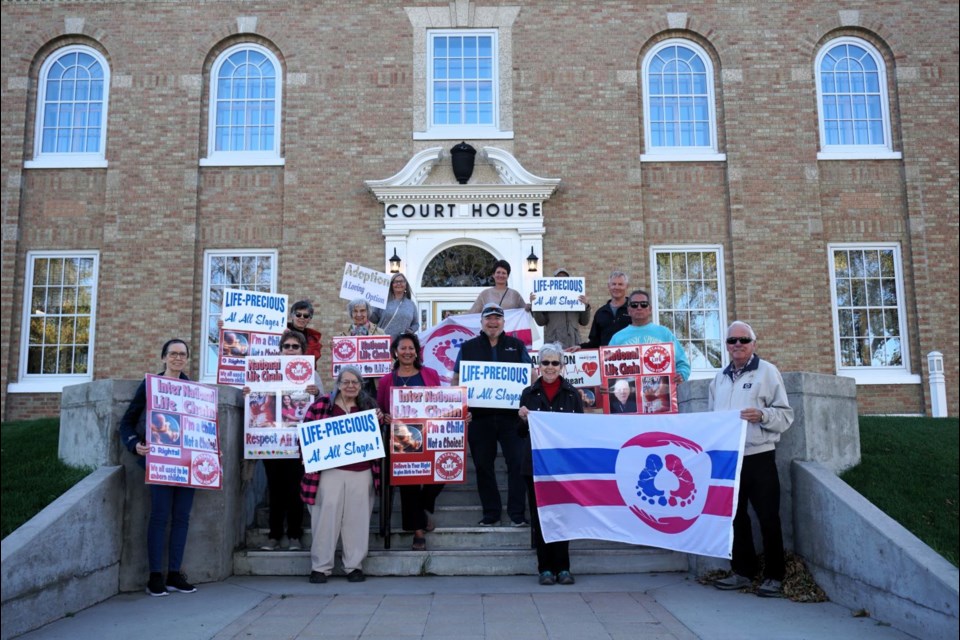 Pro-Life Estevan and area organized a Life Chain at the intersection of Souris Avenue and Fourth Street on Sunday.                        