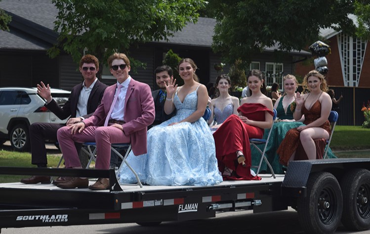 Graduates are, from left: Tomas Hauber, Logan Lewchuk, Cole Fountain, Kailey Sleeva, Daylia Lukey, Elizabeth Cuni, Brooklyn Reine and Jayden Burym.