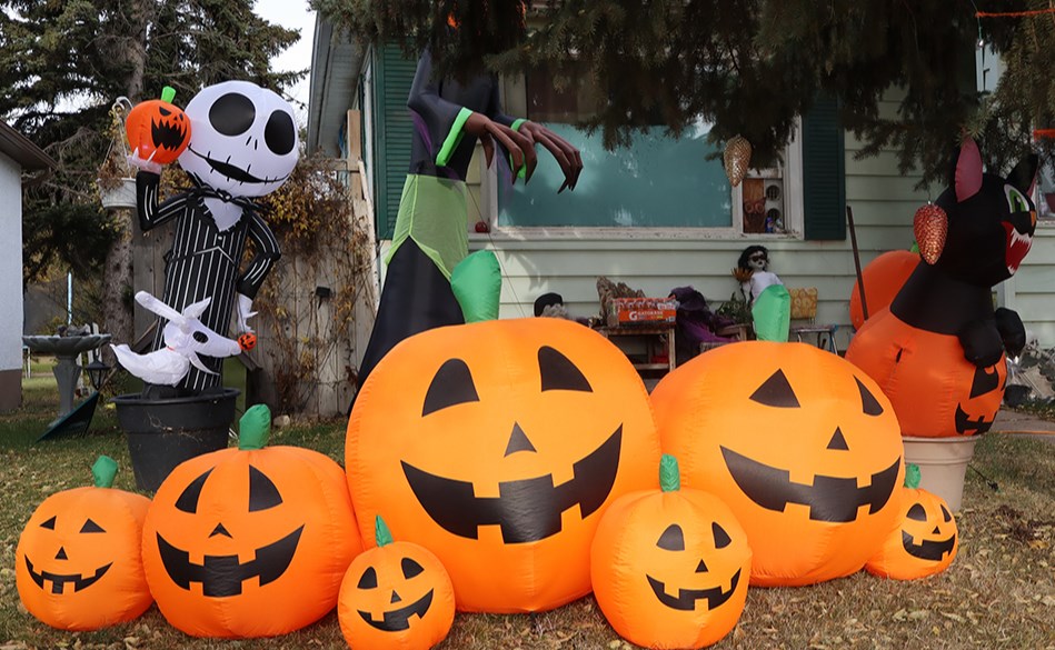 Canora residents all over town took their creativity to a new level with eye-catching decorations for their yards to celebrate Halloween, and probably scare some people just a bit at the same time, including this yard on Second Avenue. 