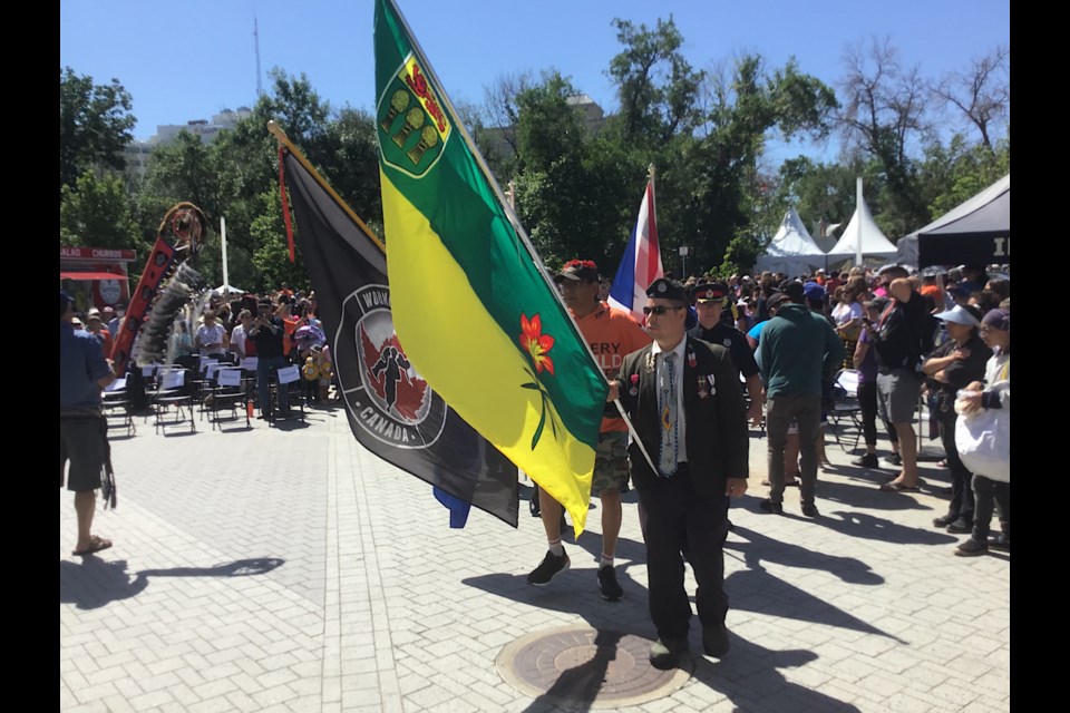 Scenes from the Grand Entry at National Indigenous People’s Day in Regina.