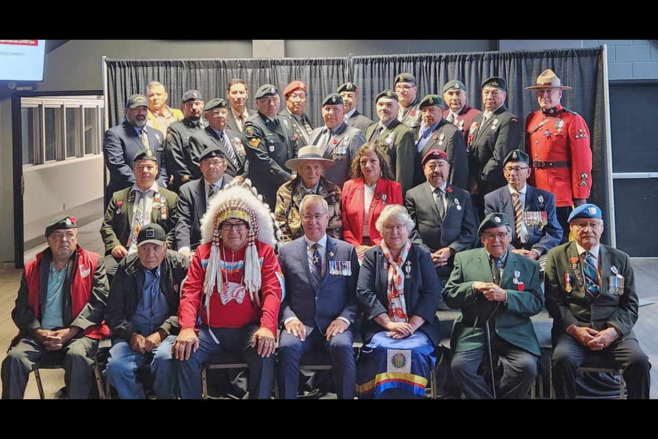 Some of the veterans that were presented with the late Queen Elizabeth II's Platinum Jubilee medal last month.