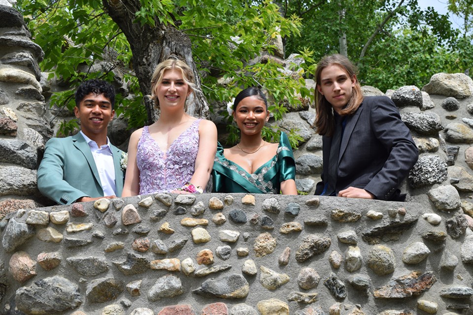 Photographed at the Grotto of our Lady of Lourdes in Rama, members of the Invermay School Class of 2024, from left, were: Aron Cudal, Rachel Enge, Gwyn Cabungcal and Remy Fidek.