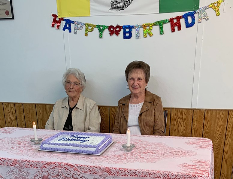 A birthday party was held at the Canora Keen Centre on Sept. 24 to honour the birthdays of Mary Horak, left, and Mary Homenuik.