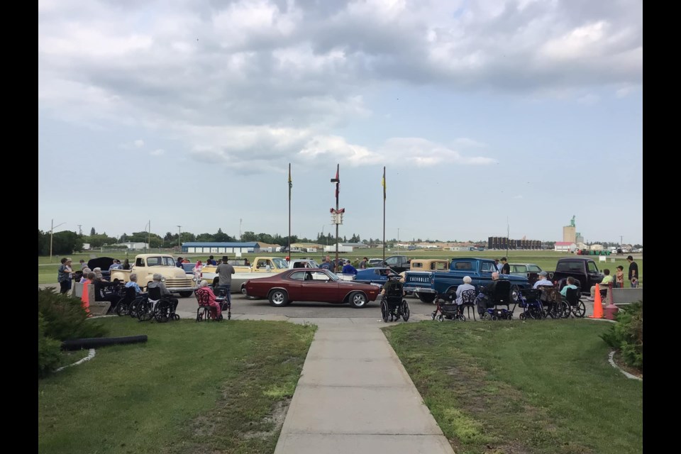 Unity's Long Term Care residents enjoyed an impromptu mini car show brought to their location the evening of June 27.