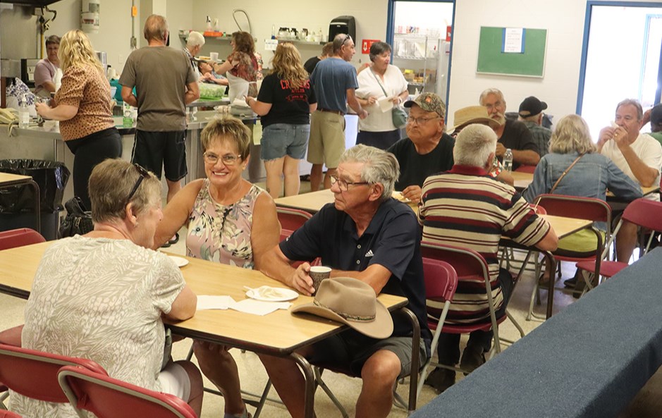 The Rainbow Hall ladies provided a popular lunch during Streetfest & Party in the Park on Aug. 17. The menu included: borsch & dill, bread, a cold plate and pie.