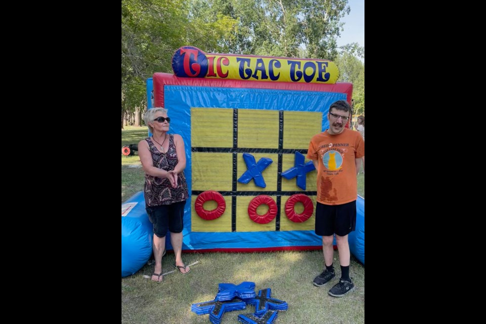 Life size games were part of the activities that encompassed a special wind-up hosted by Special Olympics Unity Division. Pictured here are Arlene 鶹Ƶgate alongside her son, Danny Wilkie.