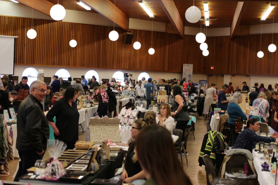 The public came out in numbers to attend the Spring Fling Trade Show April 22 at St. Mary's Cultural Centre. Over 60 specialty vendors were in attendance for the event. "It's all mixed because there's something here for everyone — it's a great event," said Tess Boehm of Totally Tess Tradeshows and Events, Organizer for the trade show, adding that 50 per cent of the vendors were of local origin.