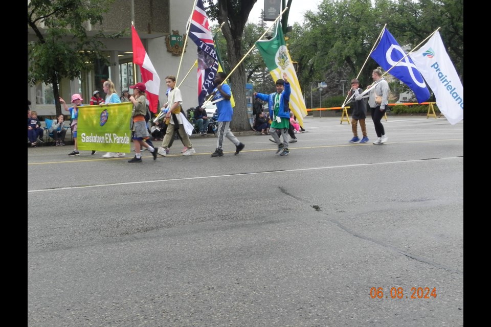 Kicking off the start of the Saskatoon Exhibition parade, after a five-year hiatus, Aug. 6 in downtown Saskatoon.              