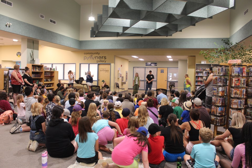 The Sask Reptile Show with Wrangler Elisa appeared at the Yorkton Public Library Aug. 21. The program, intended for youths and dubbed the Adventure Wrangler Reptile Show, is the product of Saskatchewan-based animal lover Elisa Wilke or Wrangler Elisa as she's known to the show-goers.  The show featured lizards, snakes and tarantulas among other exotic animals.The Sask Reptile Show with Wrangler Elisa appeared at the Yorkton Public Library Aug. 21. The program, intended for youths and dubbed the Adventure Wrangler Reptile Show, is the product of Saskatchewan-based animal lover Elisa Wilke or Wrangler Elisa as she's known to the show-goers.  The show featured lizards, snakes and tarantulas among other exotic animals.