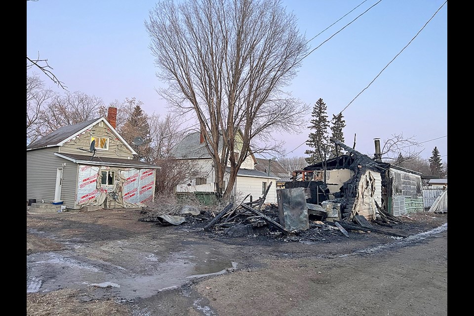 Houses on the properties received minimal external damage as a result of the blaze, but both garages were deemed a total loss.