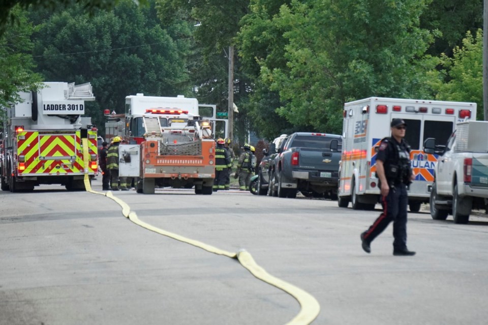 Estevan first responders called to an emergency on Third Street Friday afternoon.                                