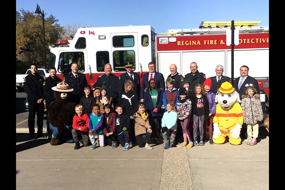 It was Fire Prevention Week at the legislature, as Grade 3 and 4 students met Premier Scott Moe and leading fire officials at the legislature