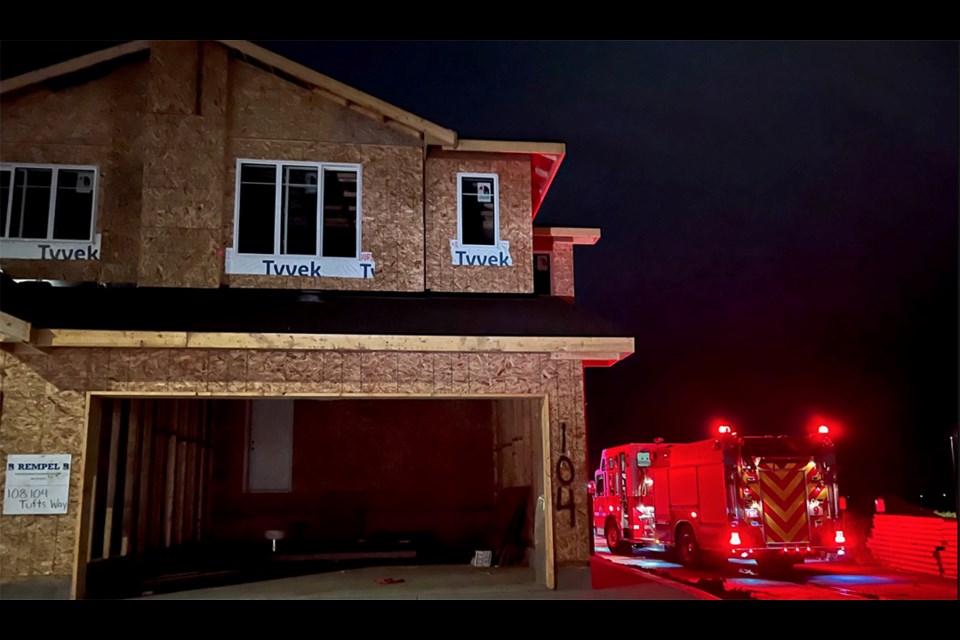 The call about the partially constructed duplex being on fire came into the SFD at about 3:36 a.m. on Sept. 27.