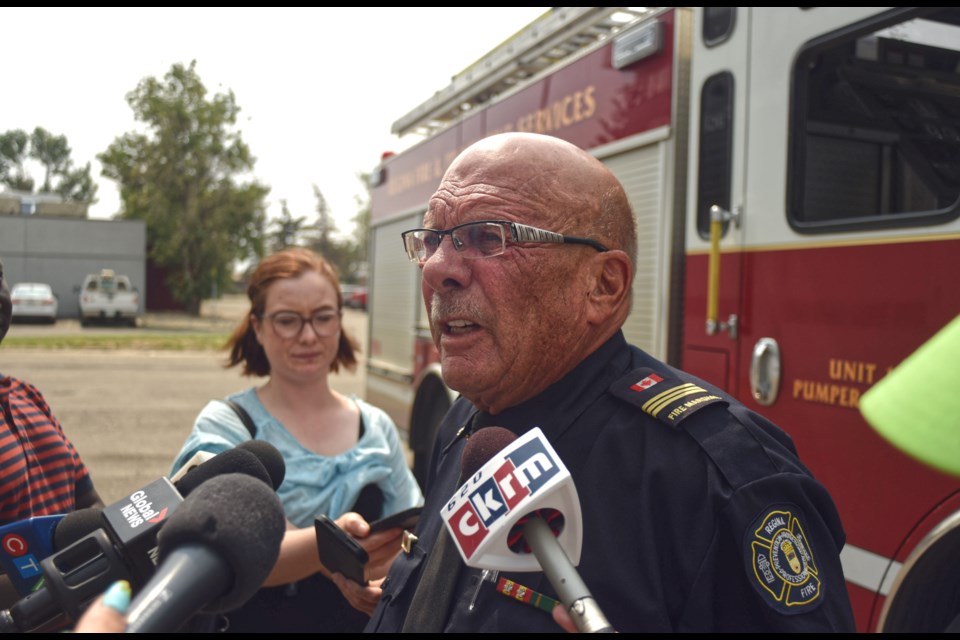 Randy Ryba, Fire Marshall with the Regina Fire and Protective Services, updated reporters on the Quebec Street fire last week.