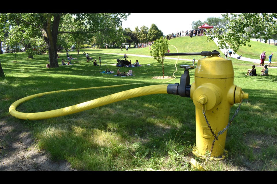 A nearby fire hydrant supplied the water.