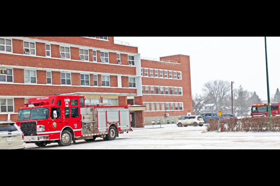 The Weyburn Fire Department remained on the scene at the Weyburn hospital after all patients and staff were evacuated, to investigate a reported gas leak on Friday.