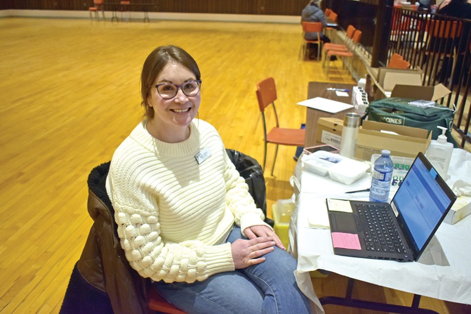 Kelsey Unger from SHA attended the National Addictions Awareness event at the OCC Hall and offered various shots and vaccines for those who attended.