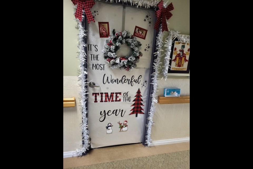 Bruce Bottomley finished first in the door-decorating contest. 