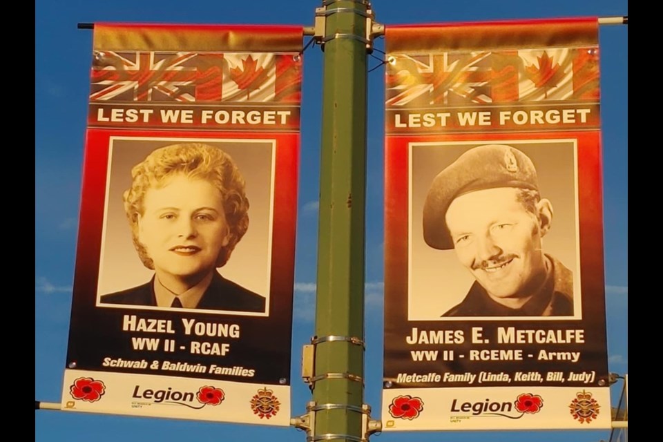 Banners honouring the men and women from the Unity area who served in the Canadian military now hang along Main Street.