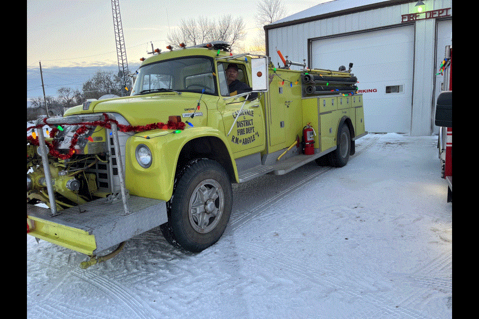 The Carievale and District Fire Truck is always a part of the Celebration of Lights. 

Kids and adults waited patiently for the new mayor of Carievale to light up the Christmas tree lights.