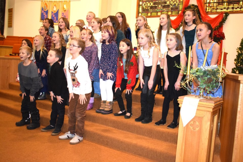 Spruce Ridge School's choir entertained the crowd. 