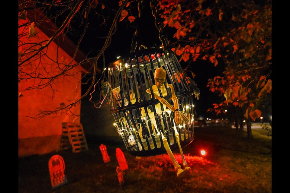 There are spooky sights through the Battlefords this Halloween. Skeletons are a recurring theme.