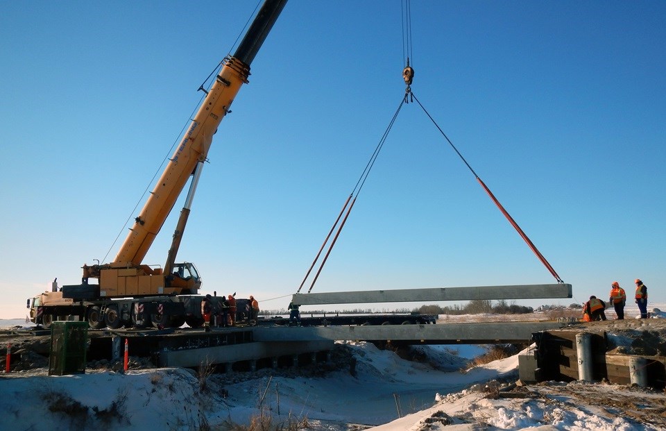 A $950,000 bridge replacement over Burntout Creek on Highway 23 south of Arborfield. Work began October 2024 and will be completed December 2024.