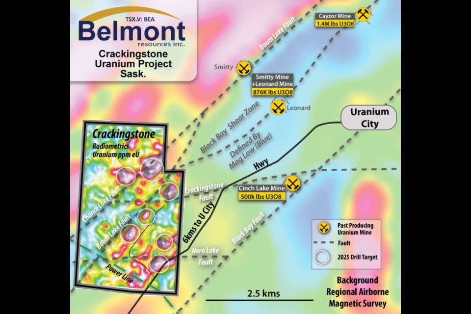 The map shows where the planned mineral exploration will take place.