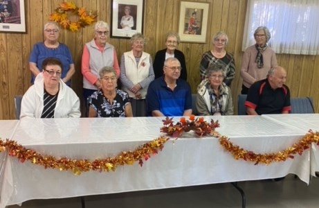 North Battleford Senior Citizens Action members who celebrated their birthdays in September and October are: front row - Olga Sendecki, Mildred L'Heureux, Travis Baycroft, Mary Baycroft, Richard Horrell; back row Marie Sobieski, Audrey Nesbitt, Evelyn Foster, Helen Polishchuk, Carol Godfrey and Joyce Luckey. Missing are Linda Bomok and Linda Emberley. 